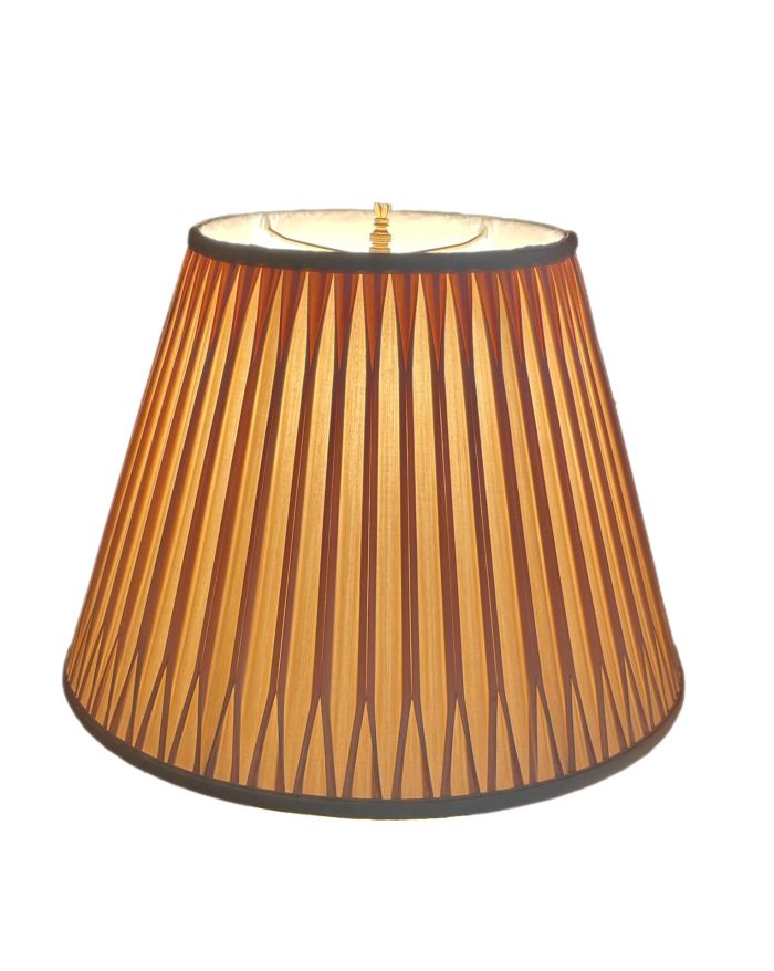 10 x 20 x 15 Empire Box Pleat Smocked Sand Silk Lampshade