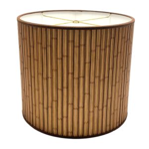 14 x 14 x 10.5 Cylinder Wood Stick Faux Bamboo Lampshade