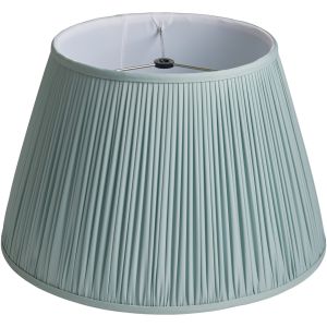 Black Washer Pleated Lampshade - Blue Pongee Silk