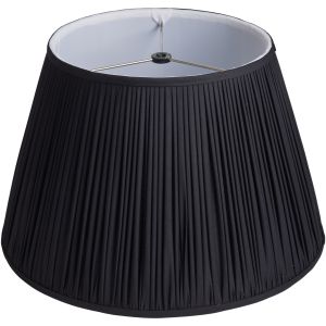 Black Washer Pleated Lampshade - Black Linen