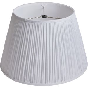 Black Washer Pleated Lampshade - Bone Pure Silk