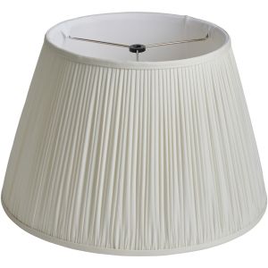 Black Washer Pleated Lampshade - White Pure Silk