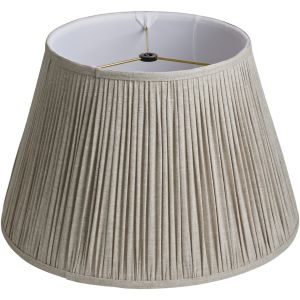 Black Washer Pleated Lampshade - Oatmeal Linen