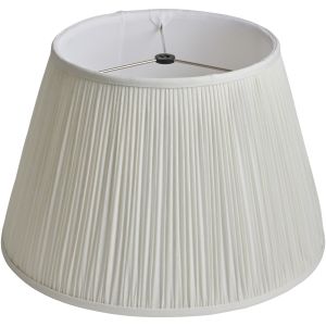 Black Washer Pleated Lampshade - White Linen