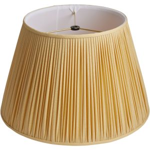 Black Washer Pleated Lampshade - Yellow Linen