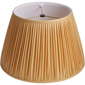Black Washer Pleated Lampshade - Antique Gold Linen