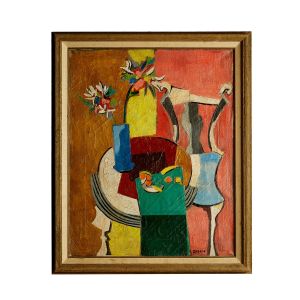 Original Oil on Canvas Cubist Still Life Signed A. Breese