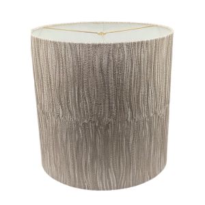 16 x 16 x 16 Cylinder Embroidered Silver Metallic Lampshade